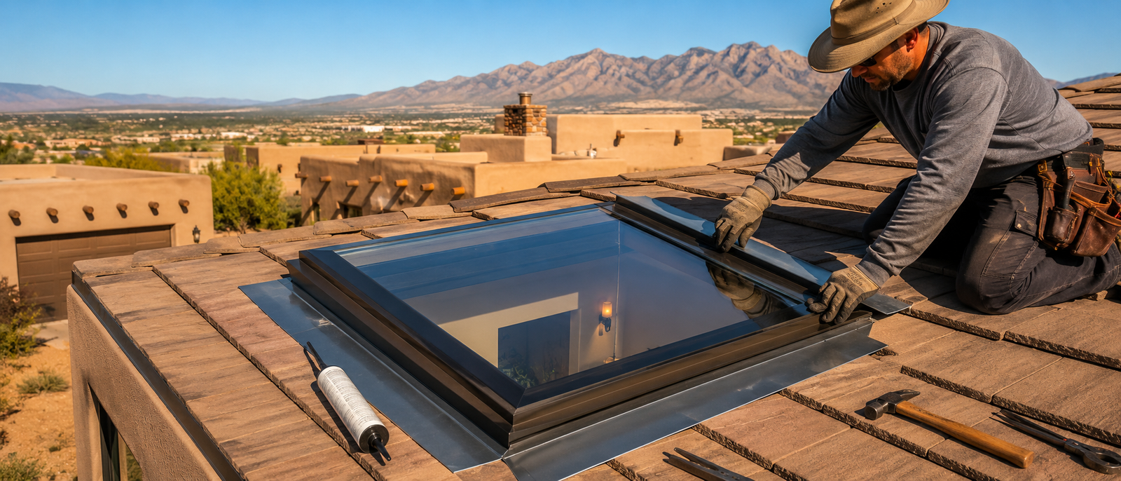 Professional skylight installation and repair services in Las Cruces NM by A Mountain Roofing