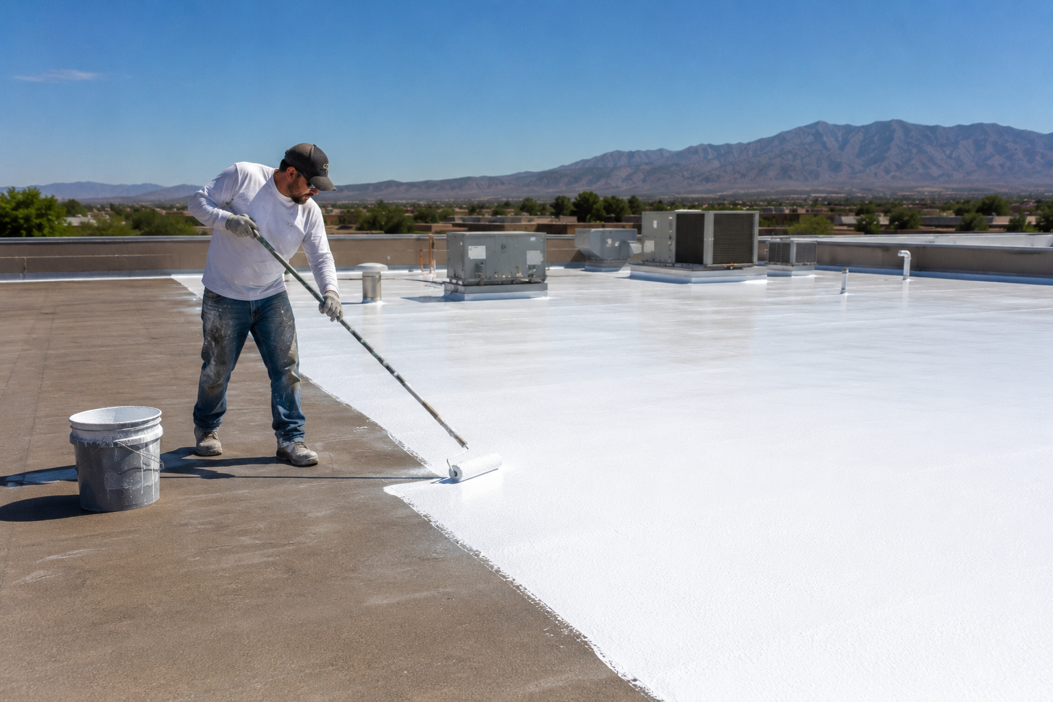 Elastomeric silicone roof coating Las Cruces NM