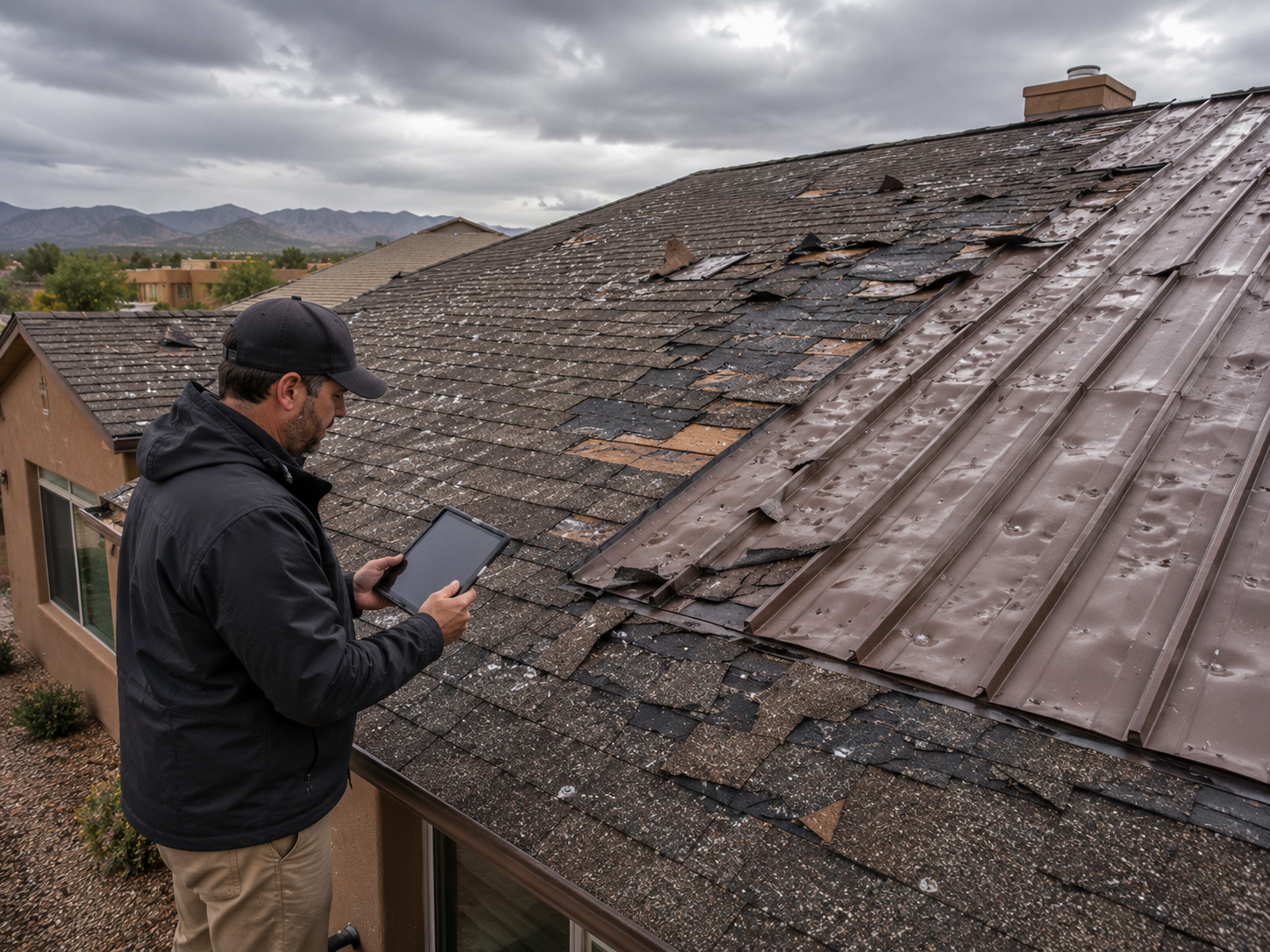 Storm damage roof repair and insurance claims Las Cruces NM
