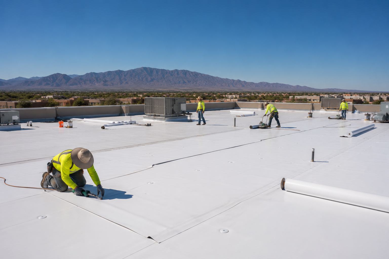 Flat roof TPO installation Las Cruces NM
