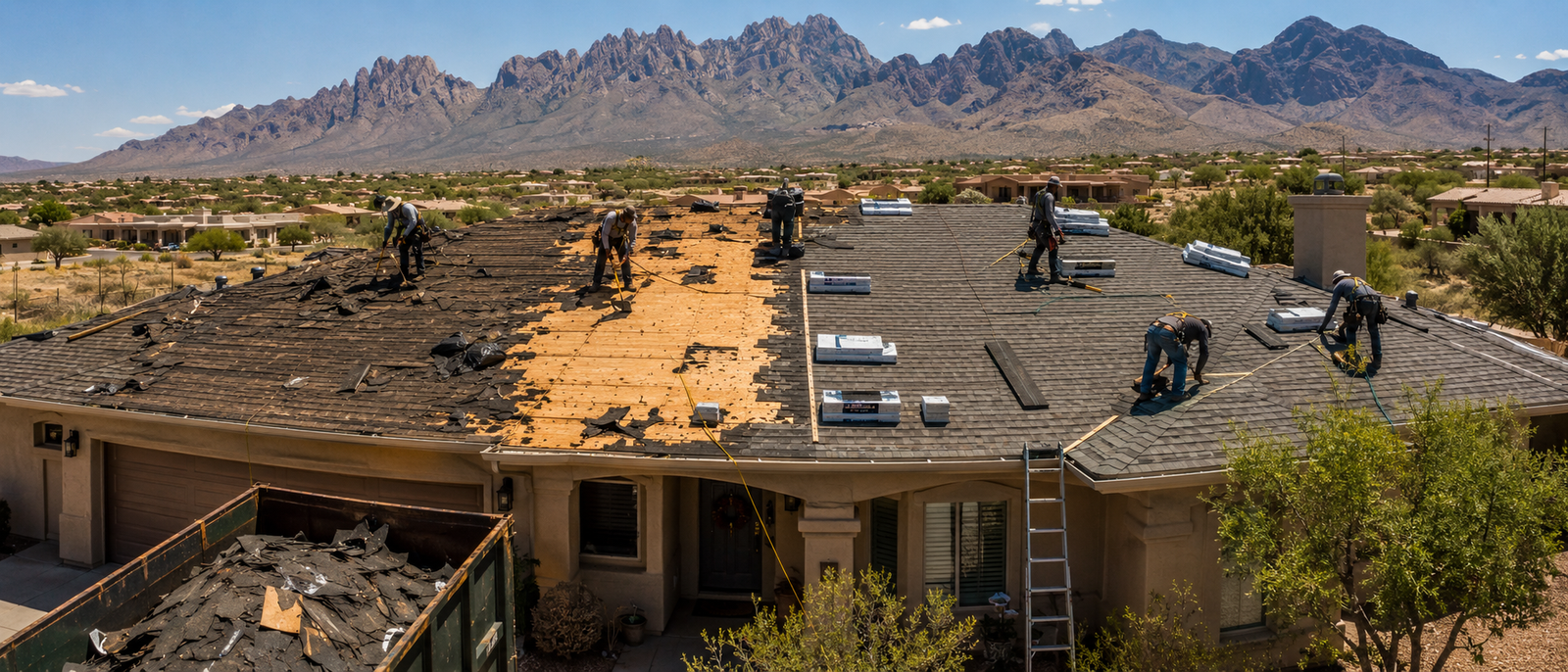 Complete roof replacement services in Las Cruces NM by A Mountain Roofing