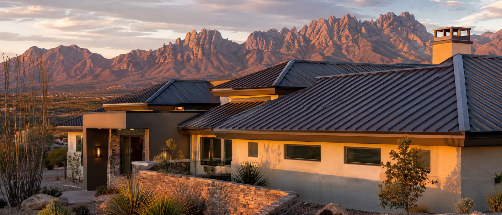 Standing seam metal roofing installation in Las Cruces NM by A Mountain Roofing